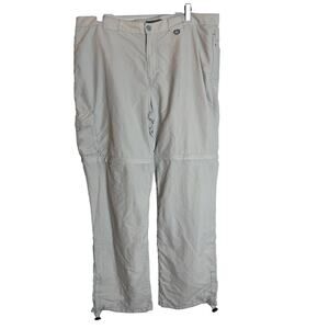 Vtg Eddie Bauer Pants Womens 18 Plus Y2K Hiking Ivory‎ Lightweight Convertible